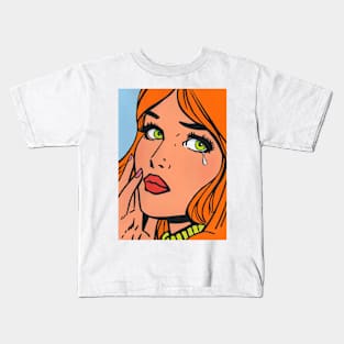 Pop art crying girl 2 Kids T-Shirt